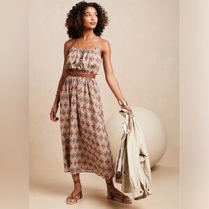 Banana Republic Strappy Maxi Dress in the Almond Amaretto print